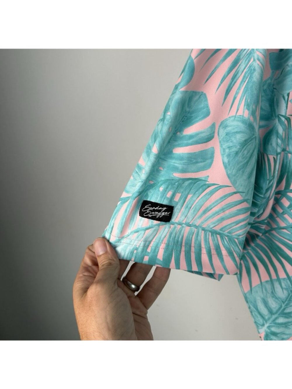 Sunday Swagger Polo Shirt Mens 3xl Pink Tropical Leaf The Keys Golf Performance - Picture 3 of 10